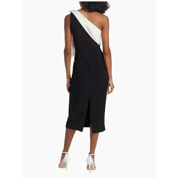 NWT Sachin & Babi One-Shoulder Shane stretch crepe asymmetric dress gown 4/6 - Picture 4 of 13